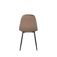 Set Da 4 Sedie,New Lena, Velluto Fango, Gambe Nere