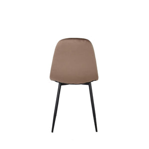 Set Da 4 Sedie,New Lena, Velluto Fango, Gambe Nere