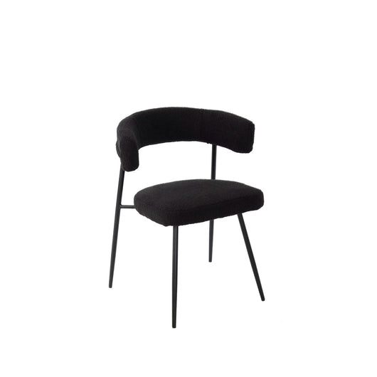 Set Da Due Poltrone,Megan, Imbottita, Rivestita In  Tessuto Bouclè, Color Corda, Struttura In Metallo Laccata Nera