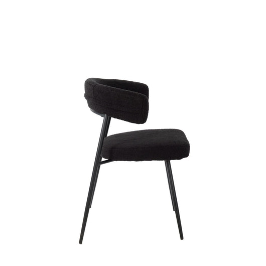 Set Da Due Poltrone,Megan, Imbottita, Rivestita In  Tessuto Bouclè, Color Corda, Struttura In Metallo Laccata Nera