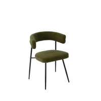 Set Da Due Poltrone,Megan, Imbottita, Rivestita In  Tessuto Bouclè, Verde, Struttura In Metallo Laccata Nera