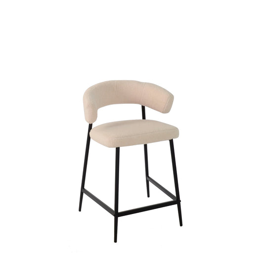 Set Da 2, Sgabelli Megan Fisso Boucle' Corda/Gambe Nere