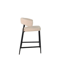 Set Da 2, Sgabelli Megan Fisso Boucle' Corda/Gambe Nere