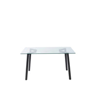 Tavolo New Sky Vetro Trasparente/Gambe Nere