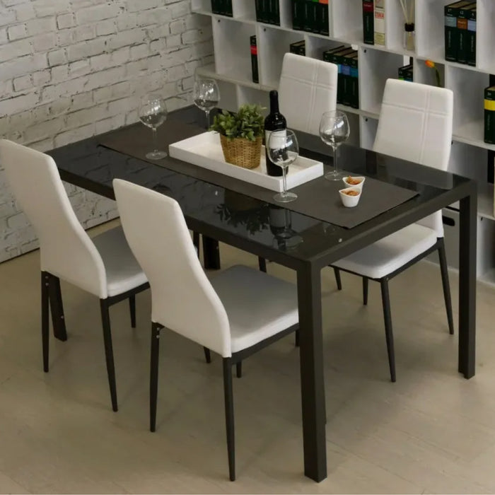 Tavolo Da Pranzo Benny Jolly, In Alluminio, Piano In Vetro Temperato