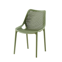 Set Da, 4 Sedia Braga 2 In Polipropilene Verde Oliva Per Soggiorno, Cucina E Arredo Bar