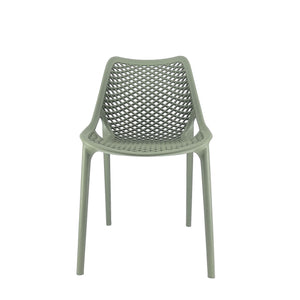 Set Da, 4 Sedia Braga 2 In Polipropilene Verde Oliva Per Soggiorno, Cucina E Arredo Bar
