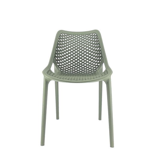 Set Da, 4 Sedia Braga 2 In Polipropilene Verde Oliva Per Soggiorno, Cucina E Arredo Bar