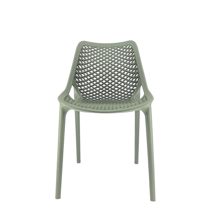 Set Da, 4 Sedia Braga 2 In Polipropilene Verde Oliva Per Soggiorno, Cucina E Arredo Bar