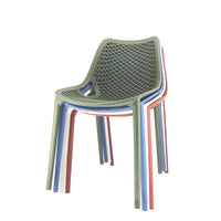 Set Da, 4 Sedia Braga 2 In Polipropilene Verde Oliva Per Soggiorno, Cucina E Arredo Bar