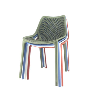 Set Da, 4 Sedia Braga 2 In Polipropilene Verde Oliva Per Soggiorno, Cucina E Arredo Bar