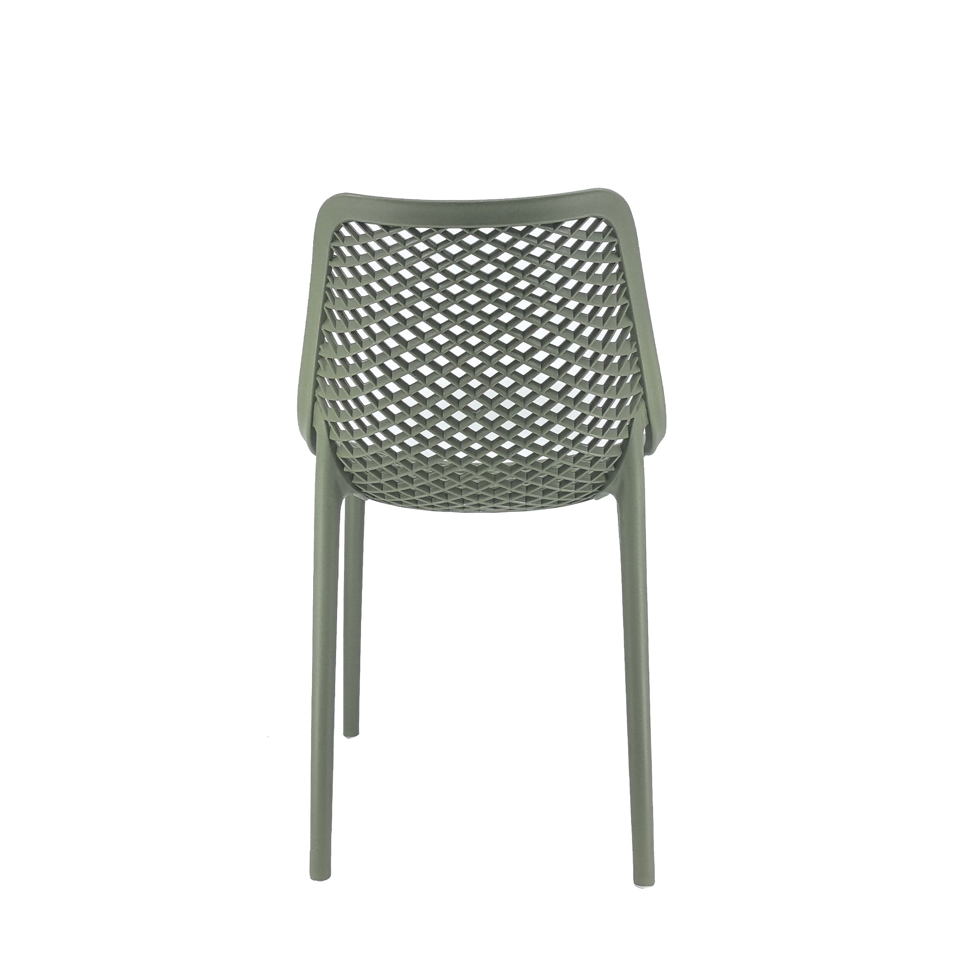 Set Da, 4 Sedia Braga 2 In Polipropilene Verde Oliva Per Soggiorno, Cucina E Arredo Bar