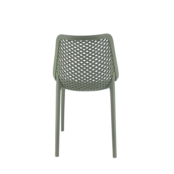 Set Da, 4 Sedia Braga 2 In Polipropilene Verde Oliva Per Soggiorno, Cucina E Arredo Bar