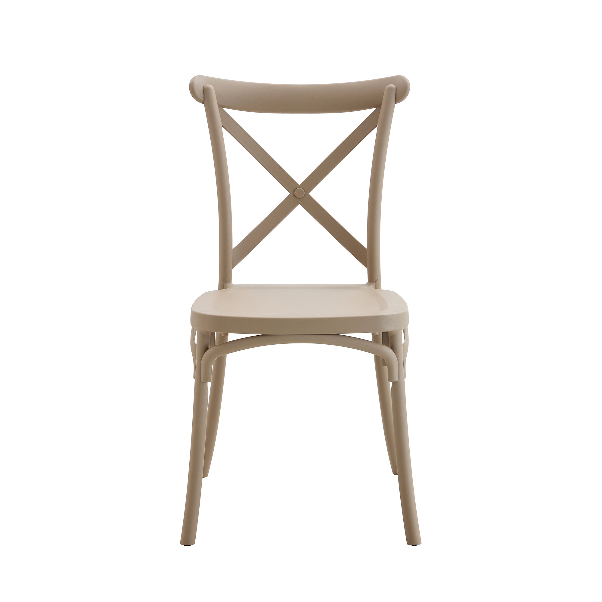 Set Da, 4 Sedia Cross In Polipropilene Tortora Per Soggiorno, Cucina E Arredo Bar