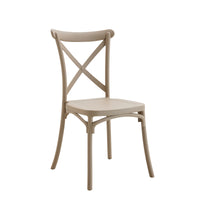 Set Da, 4 Sedia Cross In Polipropilene Tortora Per Soggiorno, Cucina E Arredo Bar