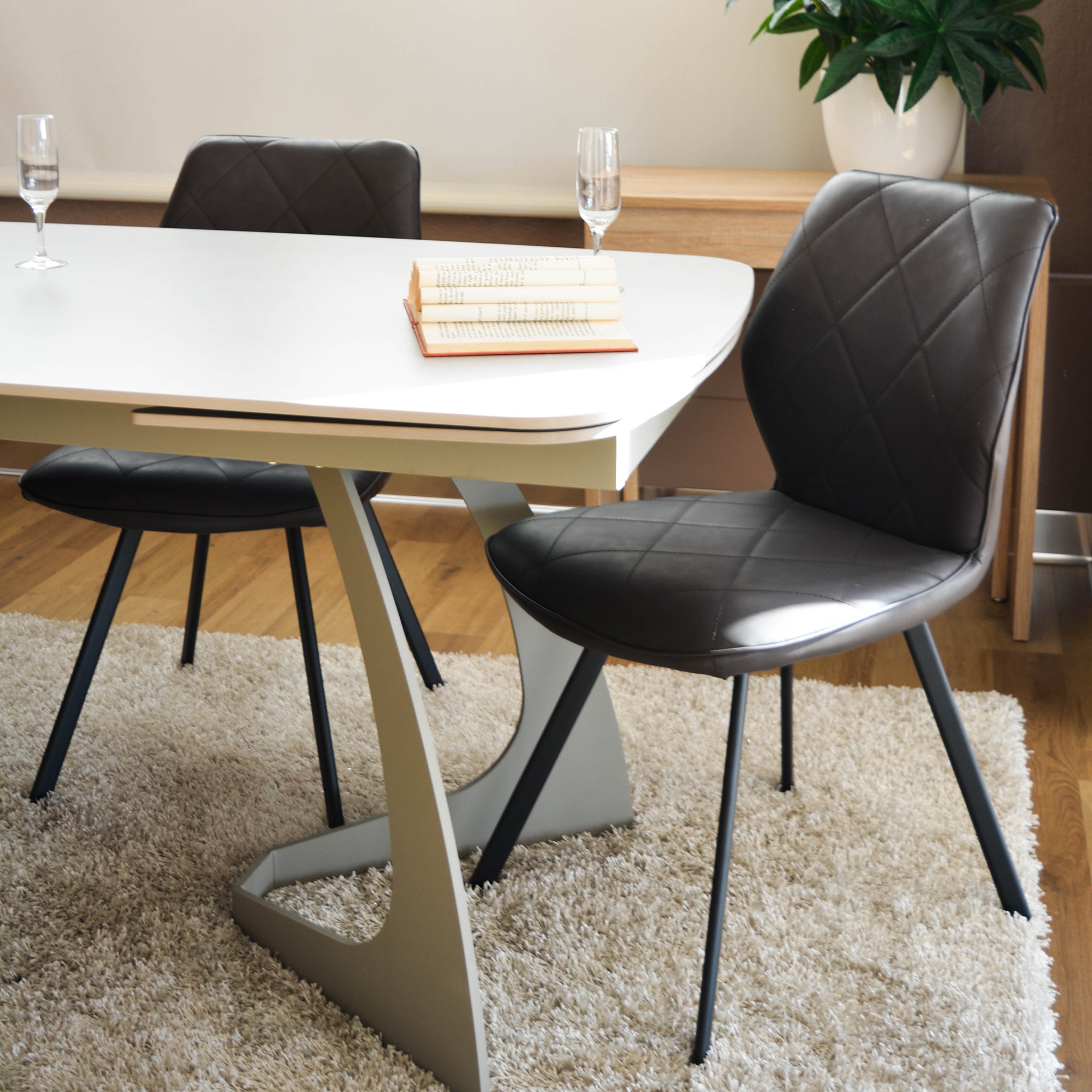 Set Da 4, Sedie New Flamingo Grigio Meccanico