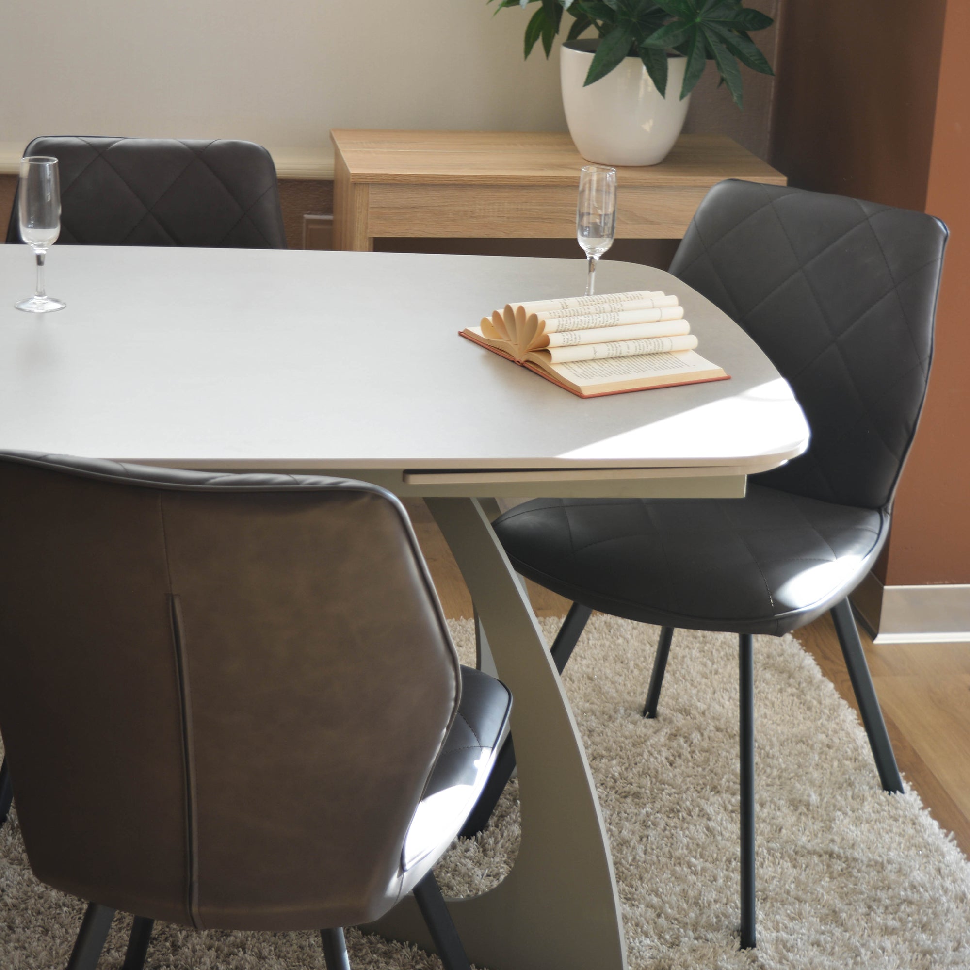 Set Da 4, Sedie New Flamingo Grigio Meccanico