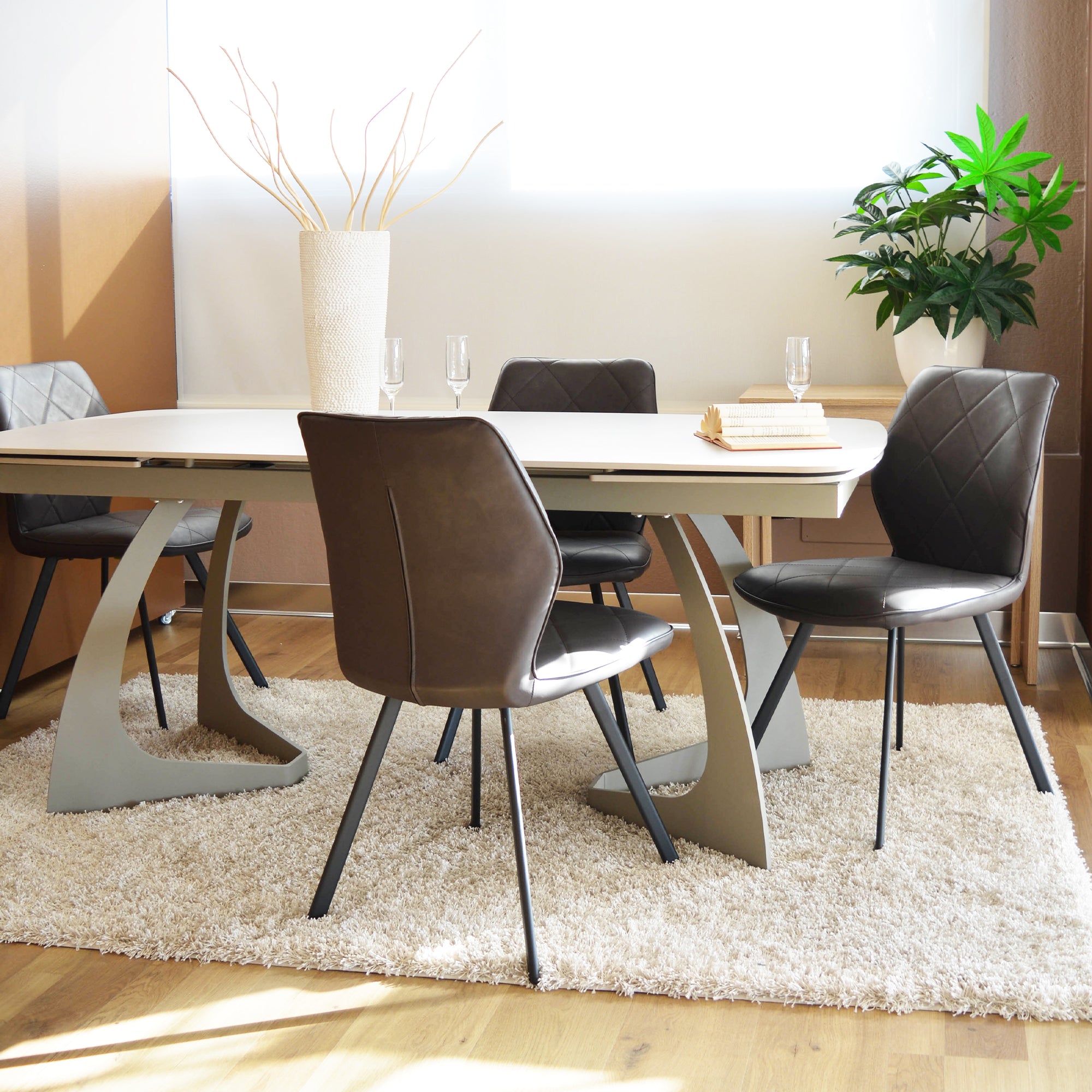 Set Da 4, Sedie New Flamingo Grigio Meccanico