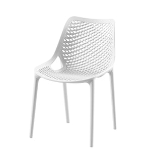 Set Da, 4 Sedia Braga 2 In Polipropilene Bianco Per Soggiorno, Cucina E Arredo Bar