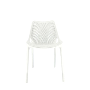 Set Da, 4 Sedia Braga 2 In Polipropilene Bianco Per Soggiorno, Cucina E Arredo Bar