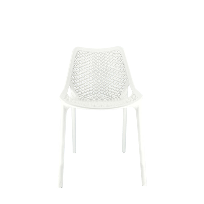 Set Da, 4 Sedia Braga 2 In Polipropilene Bianco Per Soggiorno, Cucina E Arredo Bar