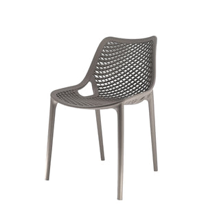 Set Da, 4 Sedia Braga 2 In Polipropilene Tortora Per Soggiorno, Cucina E Arredo Bar