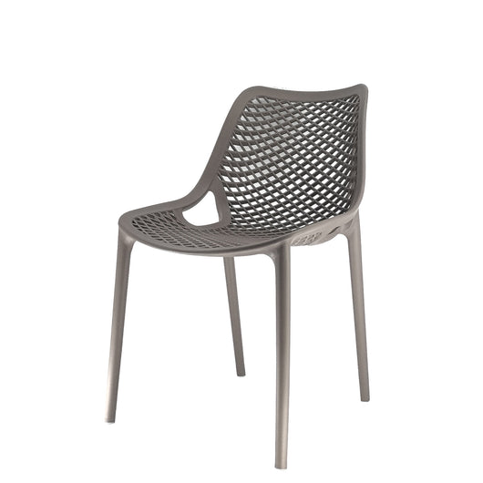 Set Da, 4 Sedia Braga 2 In Polipropilene Tortora Per Soggiorno, Cucina E Arredo Bar