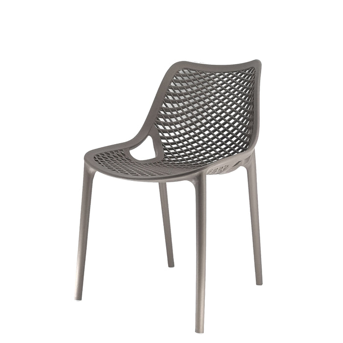 Set Da, 4 Sedia Braga 2 In Polipropilene Tortora Per Soggiorno, Cucina E Arredo Bar