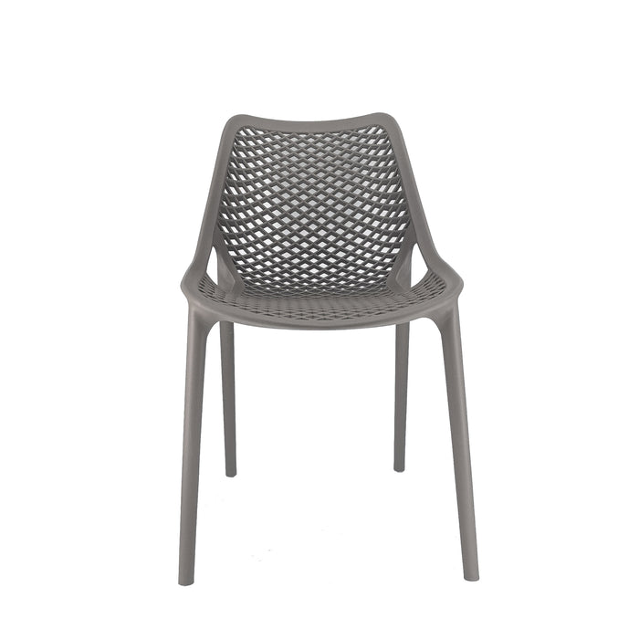 Set Da, 4 Sedia Braga 2 In Polipropilene Tortora Per Soggiorno, Cucina E Arredo Bar