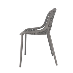 Set Da, 4 Sedia Braga 2 In Polipropilene Tortora Per Soggiorno, Cucina E Arredo Bar