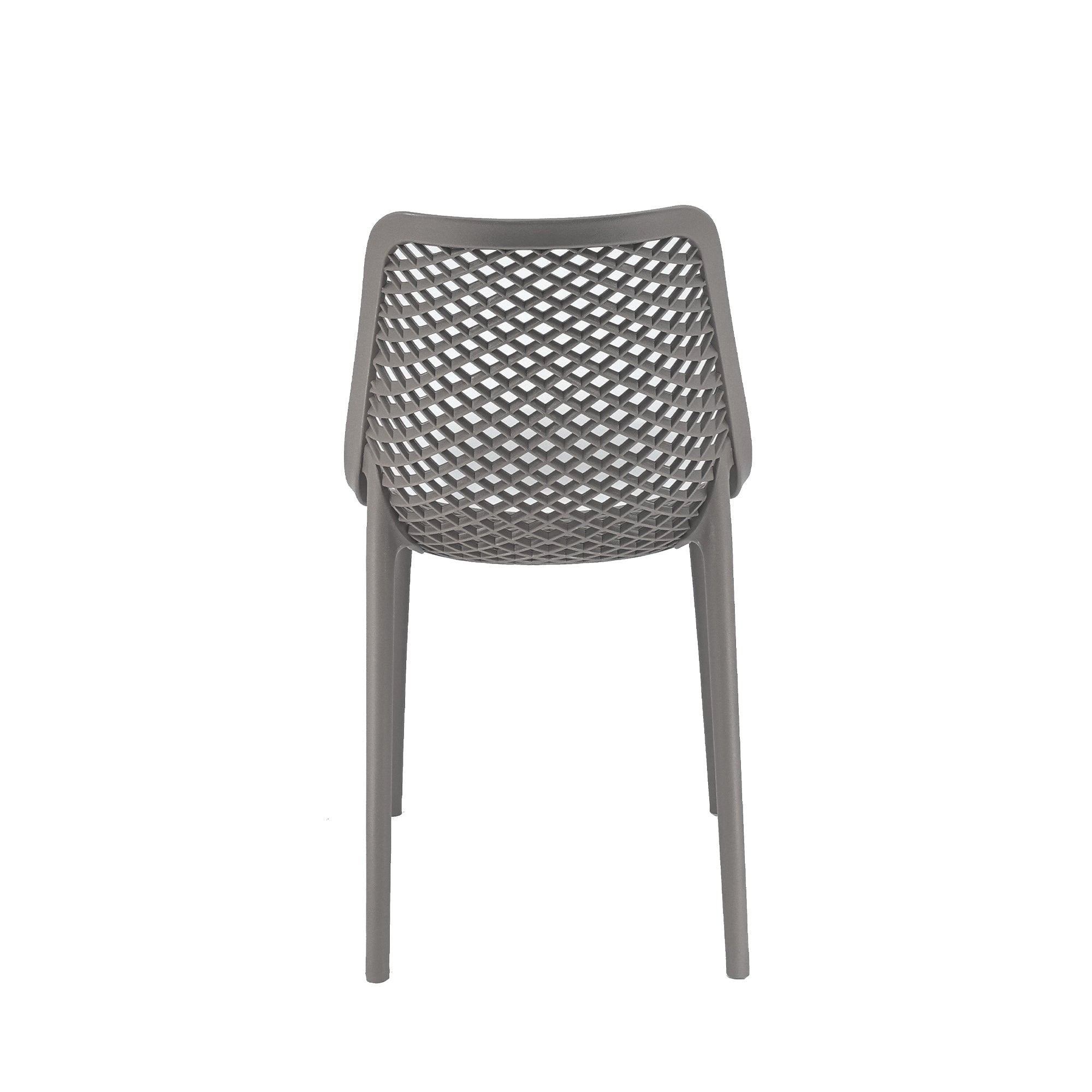 Set Da, 4 Sedia Braga 2 In Polipropilene Tortora Per Soggiorno, Cucina E Arredo Bar