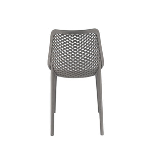 Set Da, 4 Sedia Braga 2 In Polipropilene Tortora Per Soggiorno, Cucina E Arredo Bar