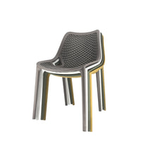 Set Da, 4 Sedia Braga 2 In Polipropilene Tortora Per Soggiorno, Cucina E Arredo Bar