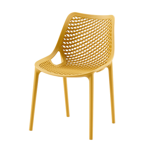 Set Da, 4 Sedia Braga 2 In Polipropilene Senape Per Soggiorno, Cucina E Arredo Bar