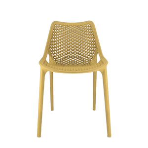 Set Da, 4 Sedia Braga 2 In Polipropilene Senape Per Soggiorno, Cucina E Arredo Bar