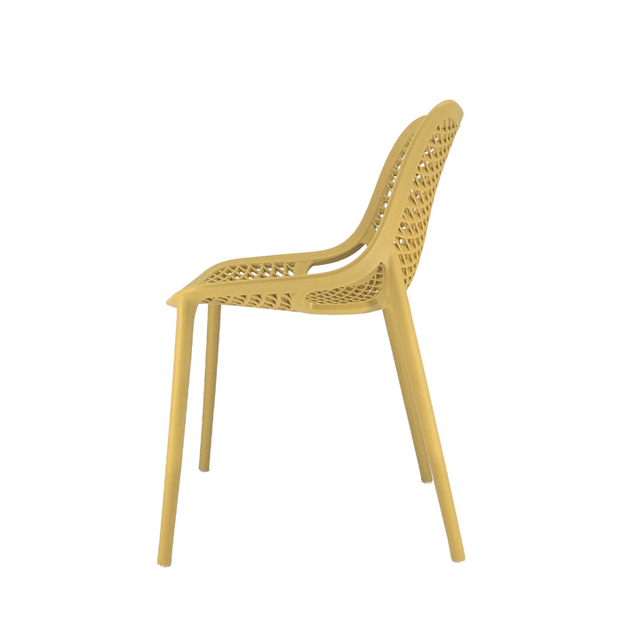 Set Da, 4 Sedia Braga 2 In Polipropilene Senape Per Soggiorno, Cucina E Arredo Bar