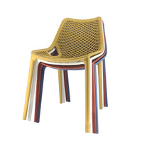 Set Da, 4 Sedia Braga 2 In Polipropilene Senape Per Soggiorno, Cucina E Arredo Bar