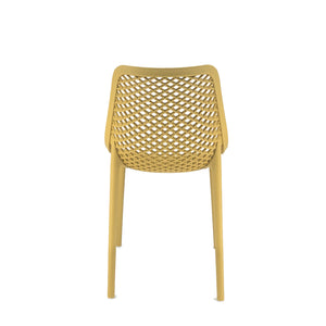 Set Da, 4 Sedia Braga 2 In Polipropilene Senape Per Soggiorno, Cucina E Arredo Bar