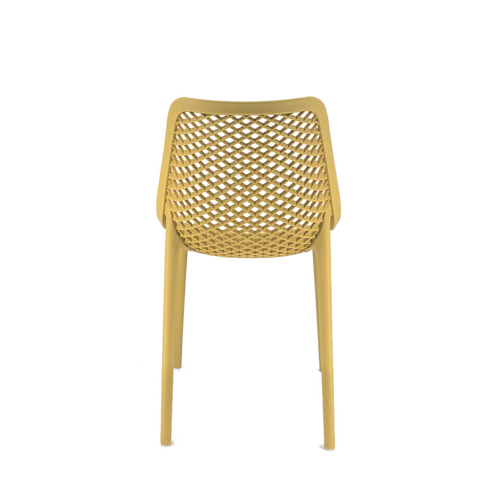 Set Da, 4 Sedia Braga 2 In Polipropilene Senape Per Soggiorno, Cucina E Arredo Bar