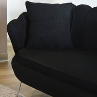 Set Flavia Div 2P+2Poltr+Panca Boucle' Nero/Cromo