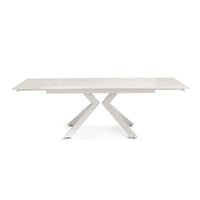 Tavolo Luisiana Bianco Effetto Marmo C/Vene Grigie