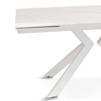 Tavolo Luisiana Bianco Effetto Marmo C/Vene Grigie