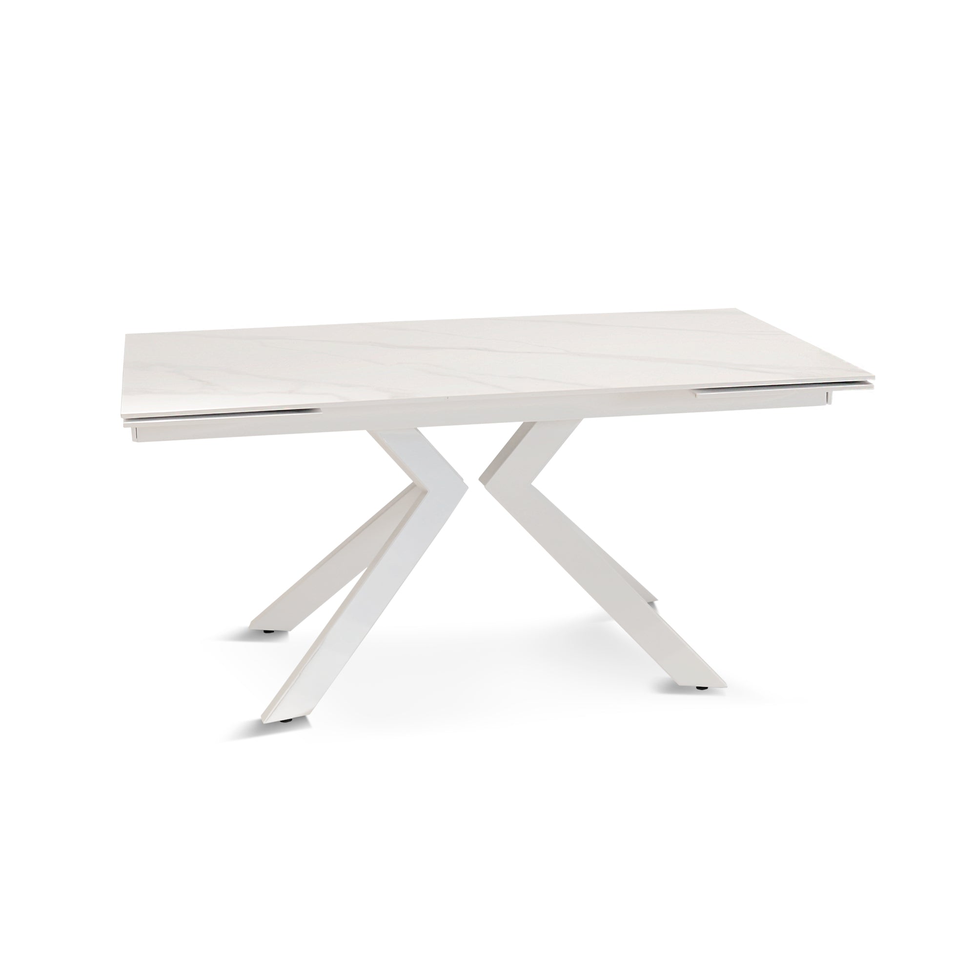 Tavolo Luisiana Bianco Effetto Marmo C/Vene Grigie