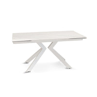 Tavolo Luisiana Bianco Effetto Marmo C/Vene Grigie