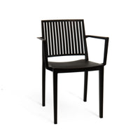 Set Da 4,Poltrona Tavira In Polipropilene Nera