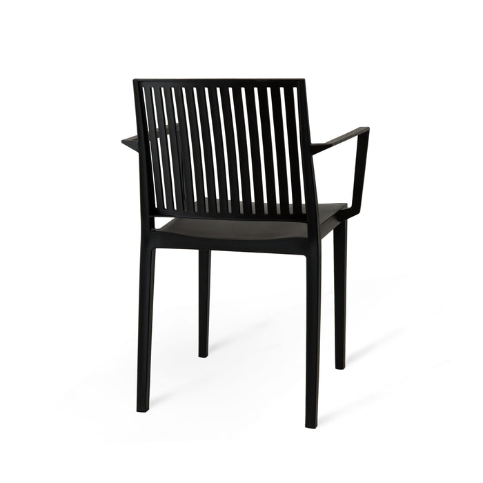 Set Da 4,Poltrona Tavira In Polipropilene Nera