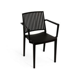 Set Da 4,Poltrona Tavira In Polipropilene Nera