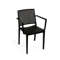 Set Da 4,Poltrona Tavira In Polipropilene Nera