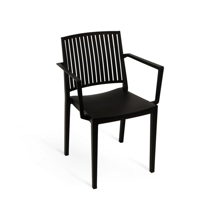 Set Da 4,Poltrona Tavira In Polipropilene Nera