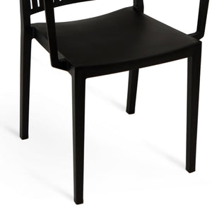 Set Da 4,Poltrona Tavira In Polipropilene Nera